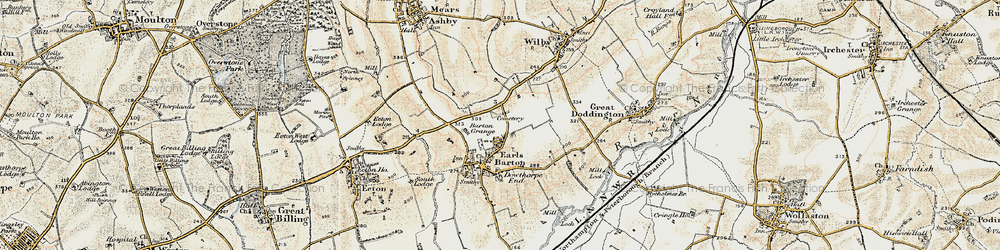 Old map of New Barton in 1898-1901
