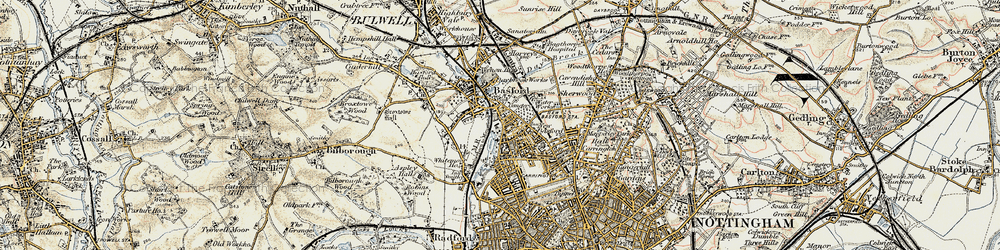 Old map of New Basford in 1902-1903
