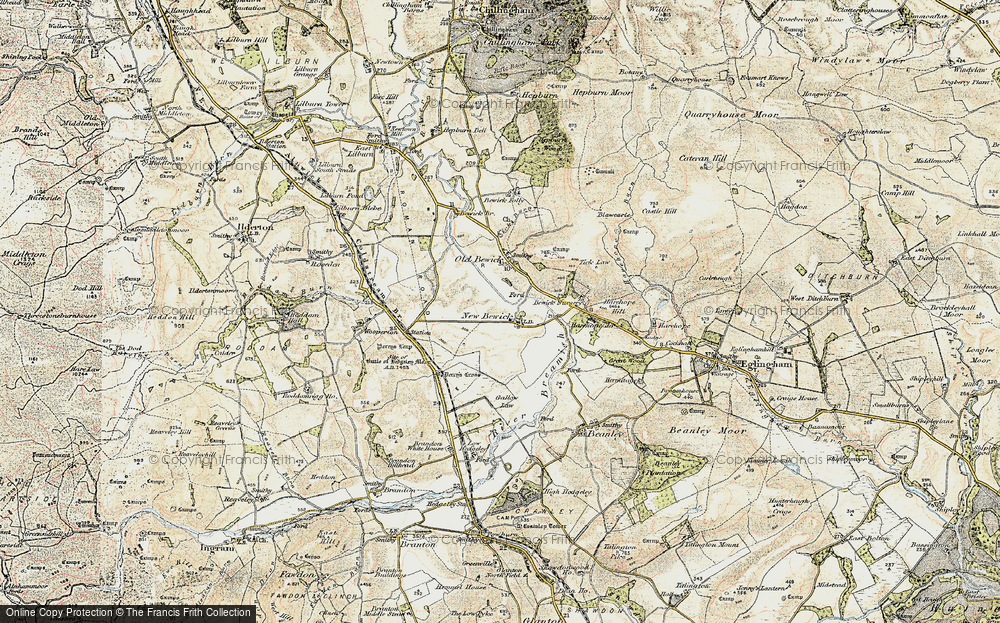 Old Maps Of Harehope Hall, Northumberland - Francis Frith