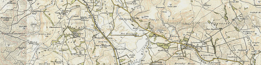Old map of New Bewick in 1901-1903