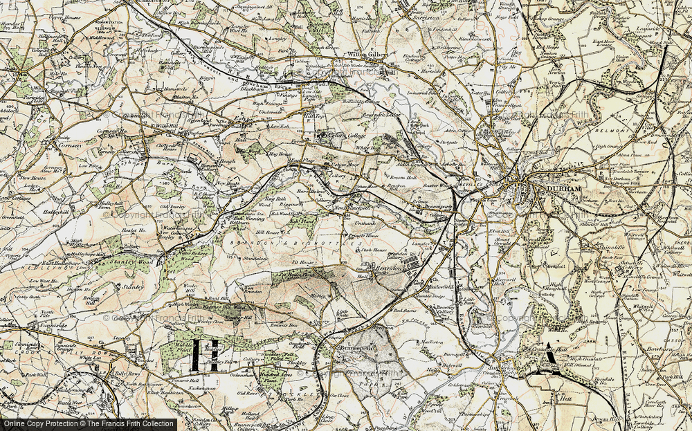 Old Map of New Brancepeth, 1901-1904 in 1901-1904