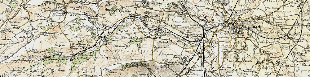 Old map of New Brancepeth in 1901-1904