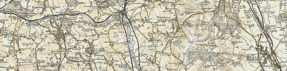 Old map of New Brinsley in 1902
