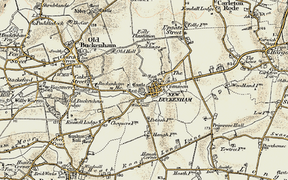 Old map of New Buckenham in 1901