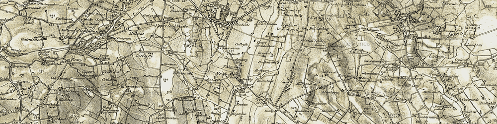 Old map of Backhill of Auchnagorth in 1909-1910