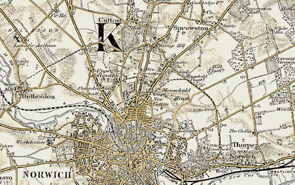 Old map of New Catton in 1901-1902