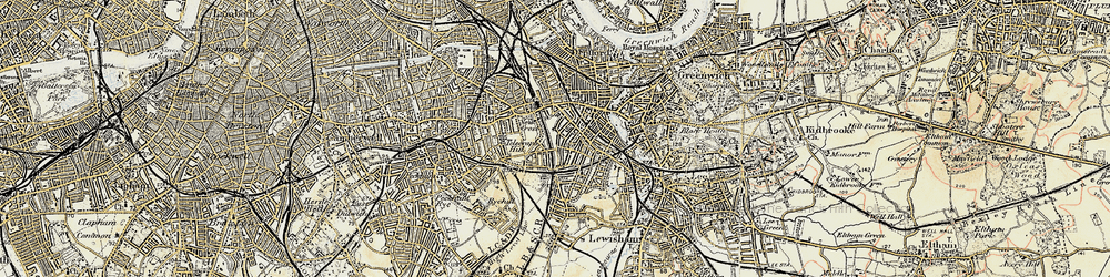 Old map of New Cross in 1897-1902