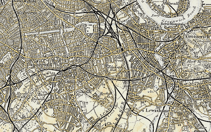 Old map of New Cross Gate in 1897-1902