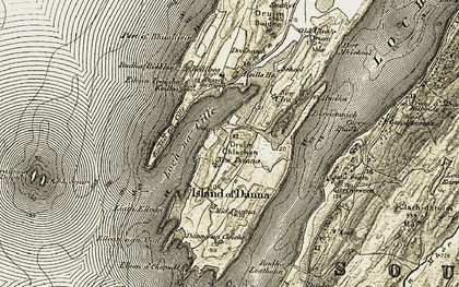 Old map of Liath Eilean in 1905-1907