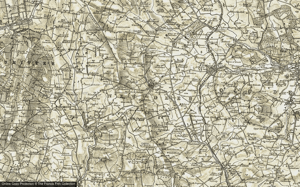 Old Map of New Deer, 1909-1910 in 1909-1910