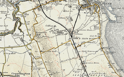 Old map of New Delaval in 1901-1903