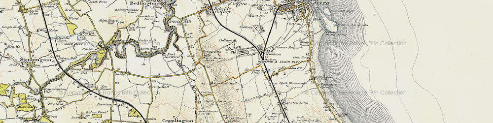 Old map of New Delaval in 1901-1903