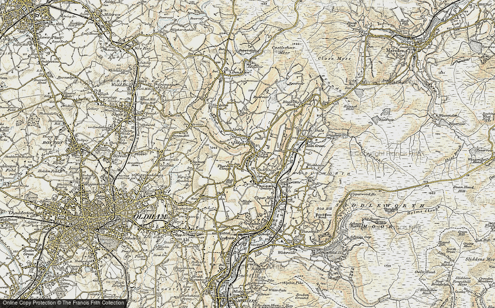Old Map of New Delph, 1903 in 1903