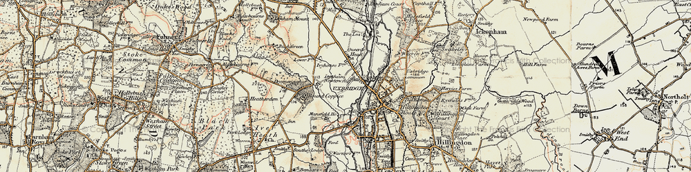 Old map of New Denham in 1897-1909