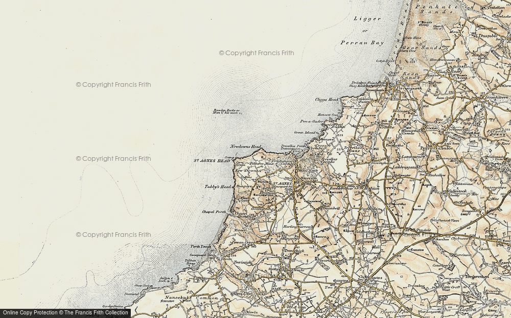 Old Map of New Downs, 1900 in 1900