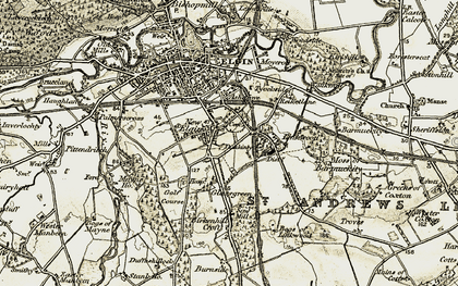 Old map of Burnside of Birnie in 1910-1911