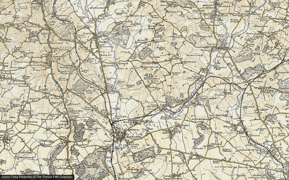 Old Map of Historic Map covering Alne Wood in 1899-1902