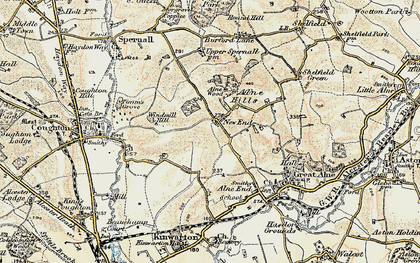 Old map of Alne Wood in 1899-1902