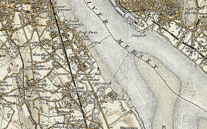 Old map of New Ferry in 1902-1903