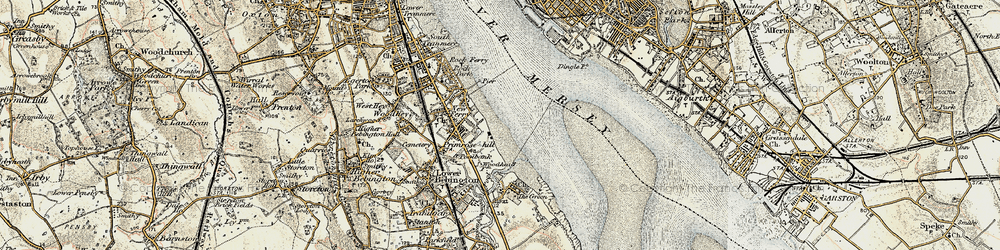 Old map of New Ferry in 1902-1903