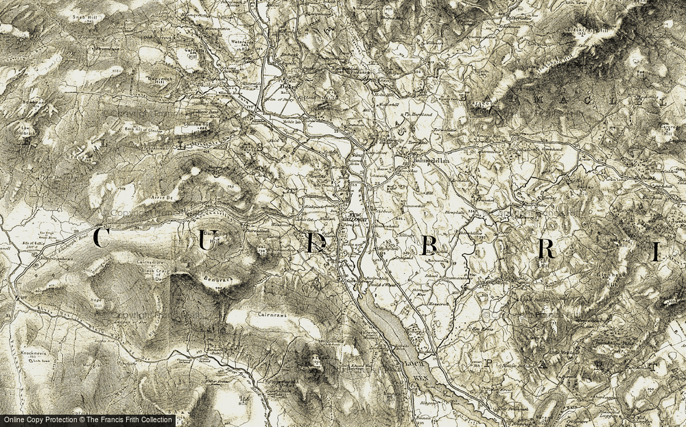 Old Map of Historic Map covering Airie in 1904-1905