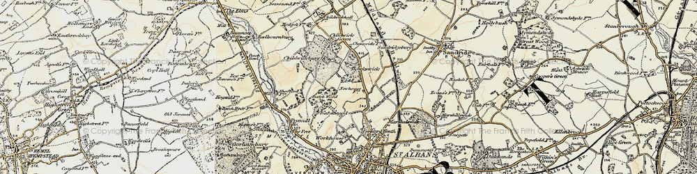 Old map of New Greens in 1898