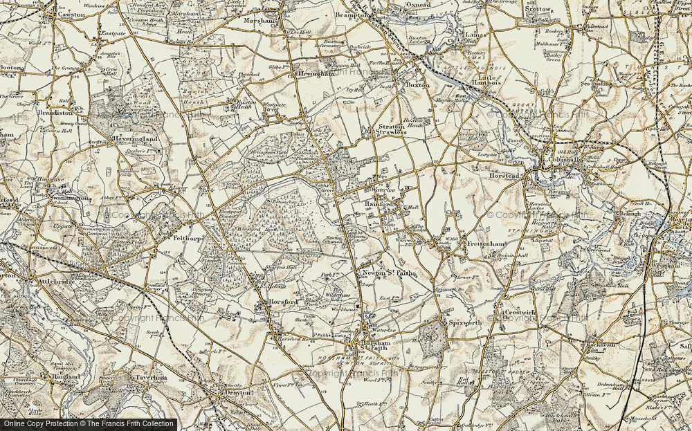 Old Map of New Hainford, 1901-1902 in 1901-1902
