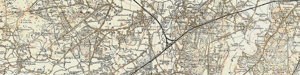 Old map of New Haw in 1897-1909