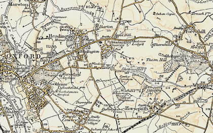 Old map of Shotover Hill in 1898-1899