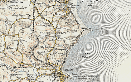 Old map of New Hedges in 1901