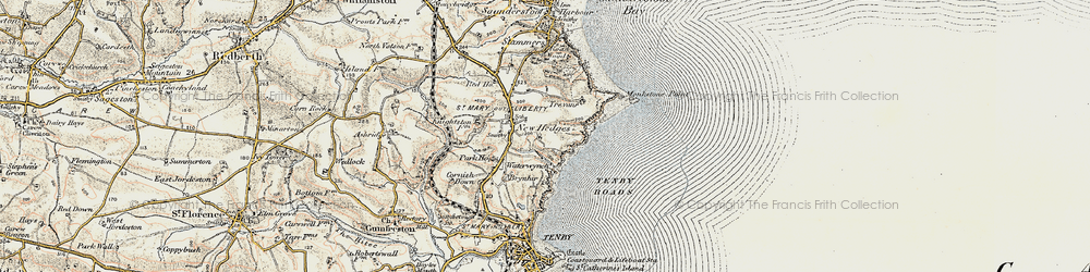 Old map of New Hedges in 1901