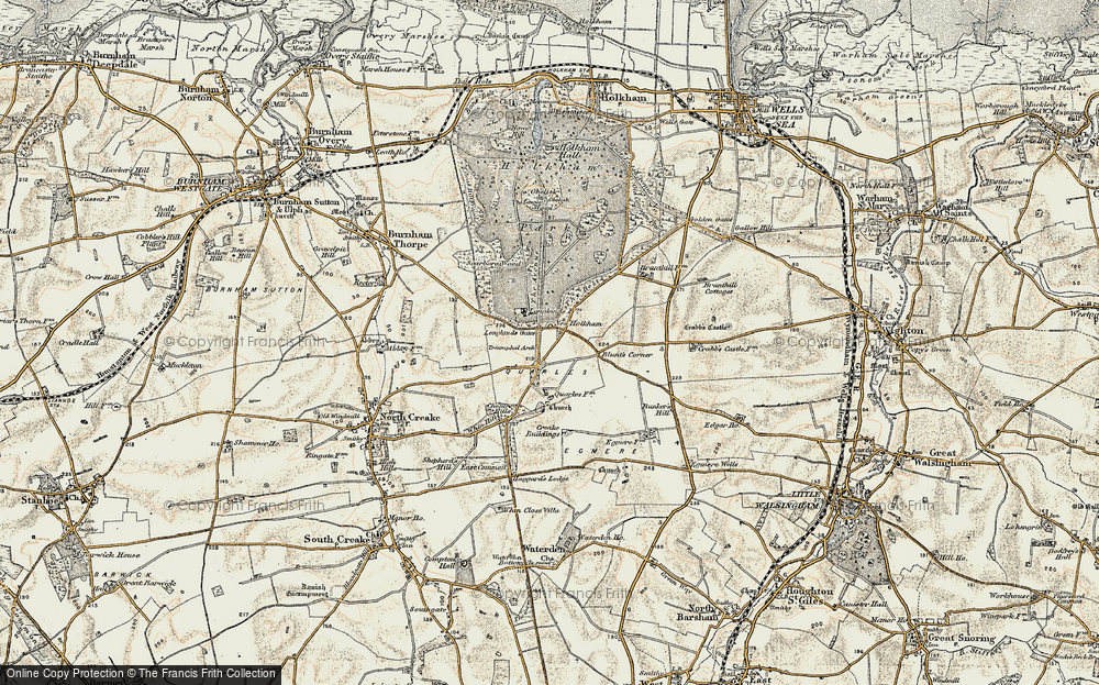 Old Map of Historic Map covering Blunt's Corner in 1901-1902