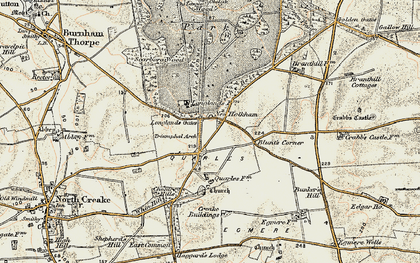 Old map of Blunt's Corner in 1901-1902