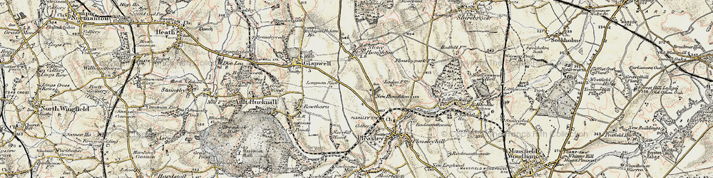 Old map of New Houghton in 1902-1903