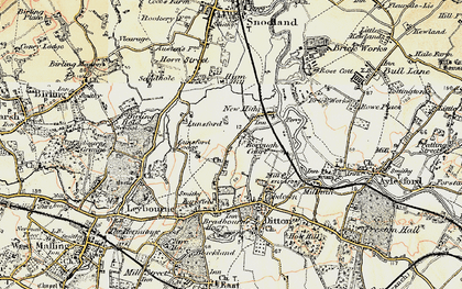 Old map of New Hythe in 1897-1898