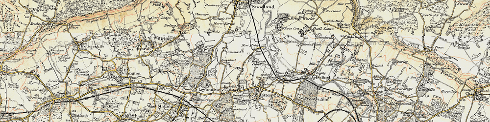 Old map of New Hythe in 1897-1898