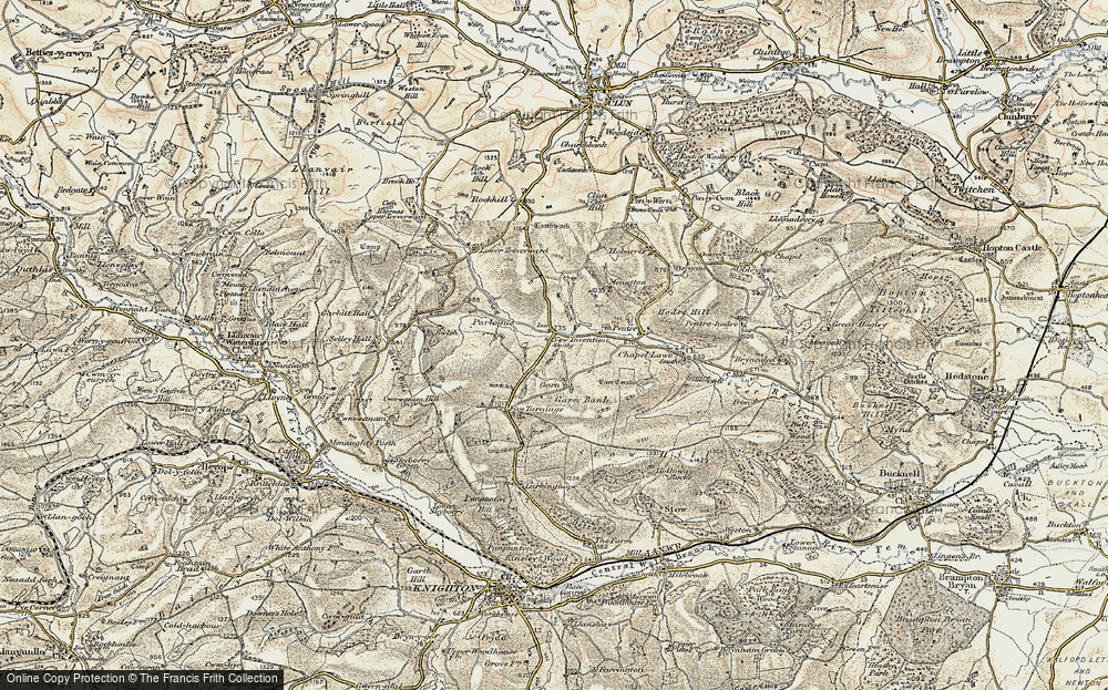 Old Map of Historic Map covering Pentre in 1901-1903