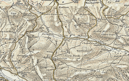 Old map of Pentre in 1901-1903