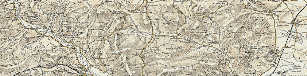 Old map of Pentre in 1901-1903