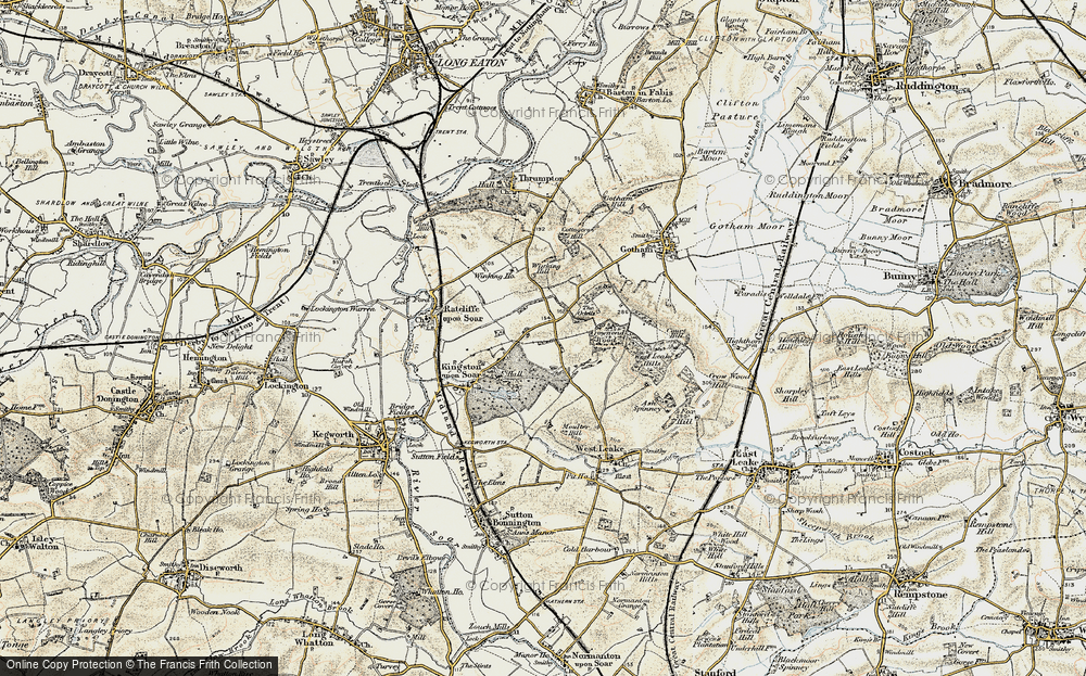 Old Map of Historic Map covering Winking Hill in 1902-1903