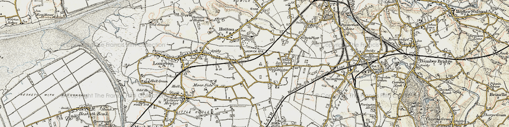 Old map of New Longton in 1903