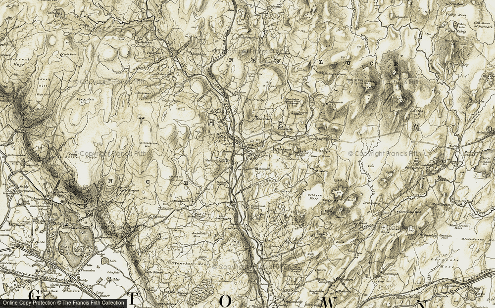 Old Map of Historic Map covering Barnshangan in 1905