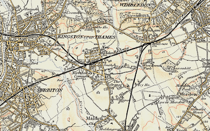 Old map of New Malden in 1897-1909