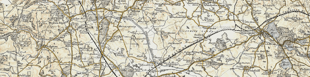 Old map of New Marton in 1902