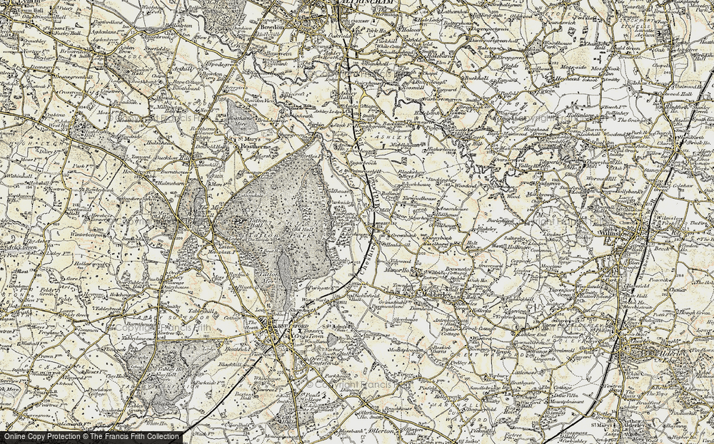 Old Map of Historic Map covering Birkin Brook in 1902-1903