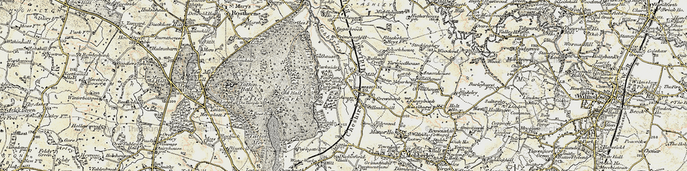 Old map of Birkin Brook in 1902-1903