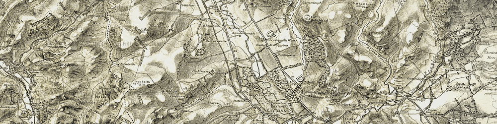 Old map of Lauderhaugh in 1903-1904