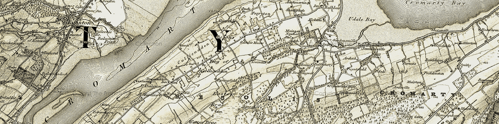 Old map of New Mills in 1911-1912