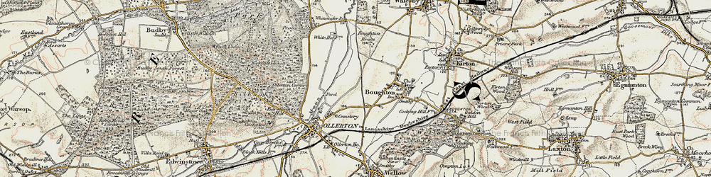 Old map of Boughton Brake in 1902-1903
