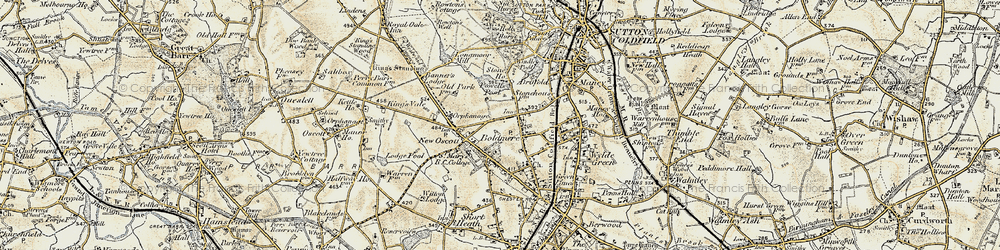 Old map of New Oscott in 1902